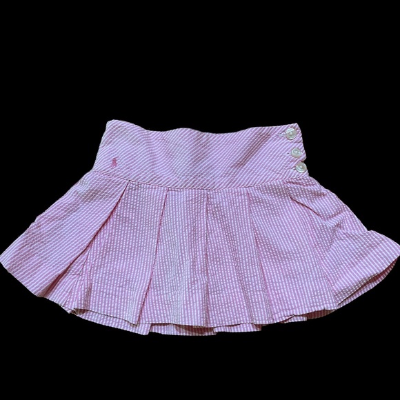 Ralph Lauren Girls Skirt Seersucker Striped Light Pink  Pleated Size 5 EUC - Picture 2 of 9